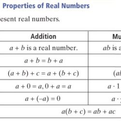 Properties of real numbers answer key